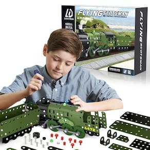 Conjunto de trem modelo Lucky Doug Retro STEM 340 peças para crianças de 8 a 12 anos