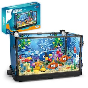 Conjunto de blocos de construção Fish Tank Mesiondy com luz para crianças a partir de 6 anos