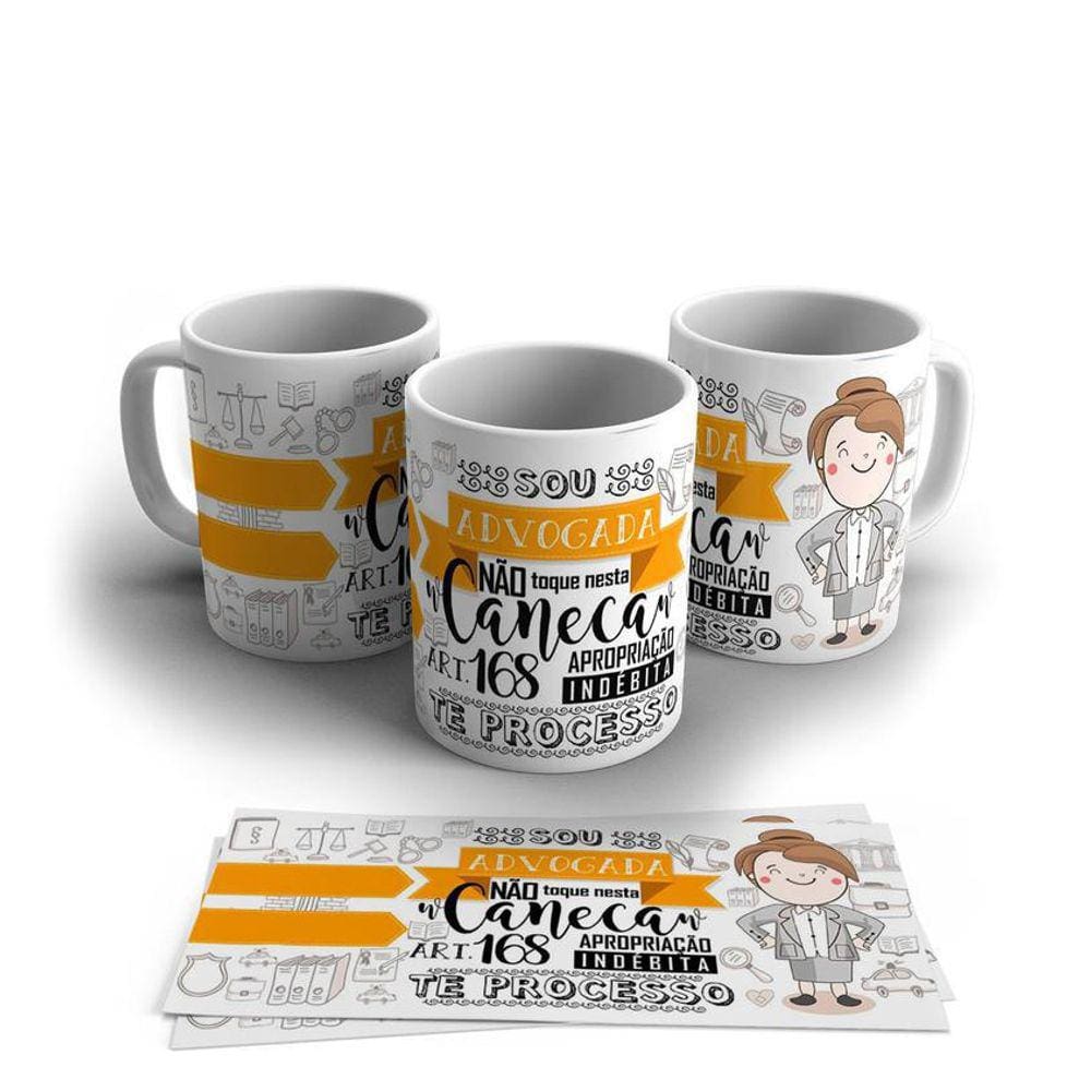 Caneca Personalizada Porcelana Profissão Advogado 325ml
