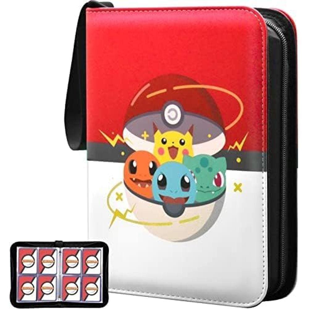 Pasta de cartas colecionáveis CHELSOND portátil de 4 bolsos para Pokémon