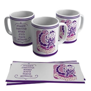 Caneca Escorpiana Signo Escorpião Qualidades Horóscopo 325ml