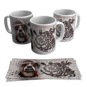 Caneca Escudo do Corinthians Pitbull Corintiano Time 325ml