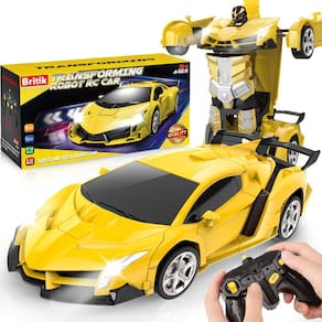 Carro de controle remoto Britik Transform para crianças de 4 a 8 anos