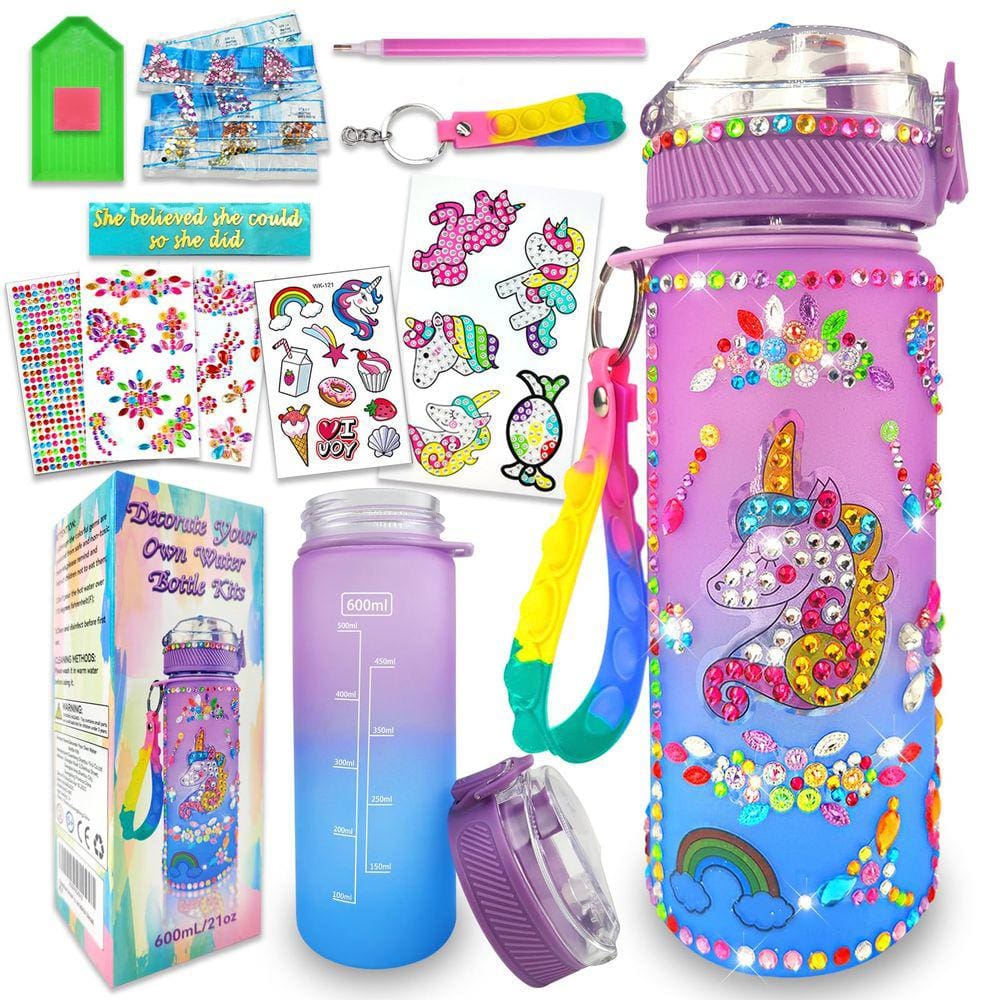 Kit de decoração de garrafas de água EdSportsHouse para meninas de 4 a 12 anos