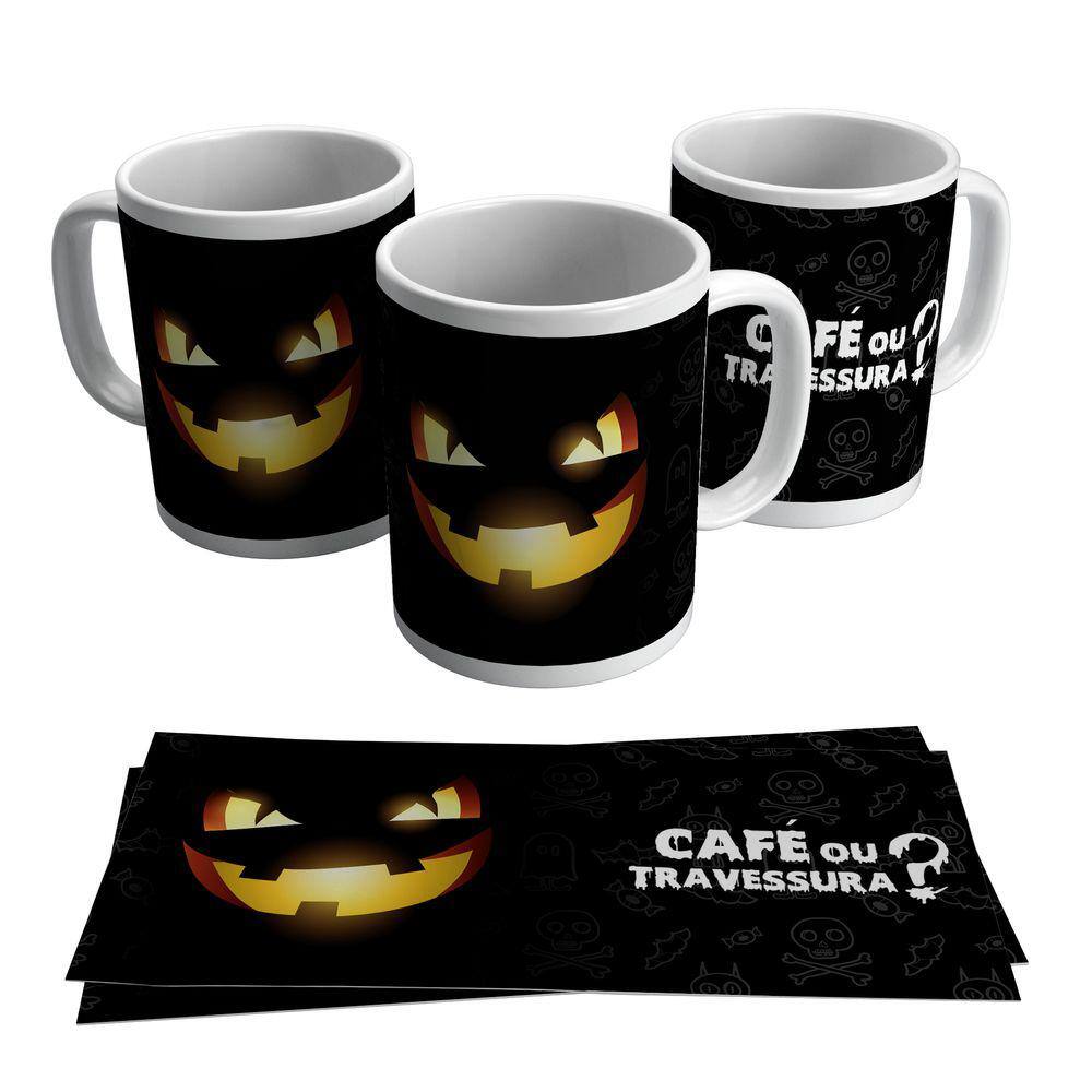 Caneca Halloween Dia Das Bruxas Café Ou Travessura 325ml