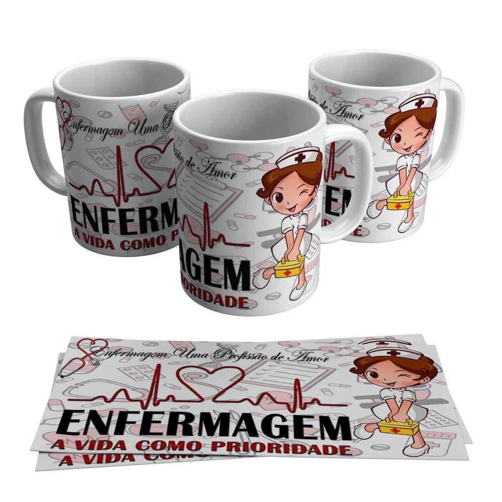 Caneca Enfermagem Como Prioridade Enfermeira 325ml