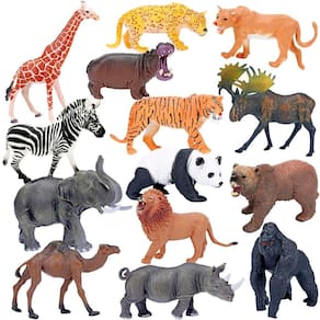 Brinquedos com figuras de animais BOLZRA Safari Animals para crianças de 3 anos ou mais