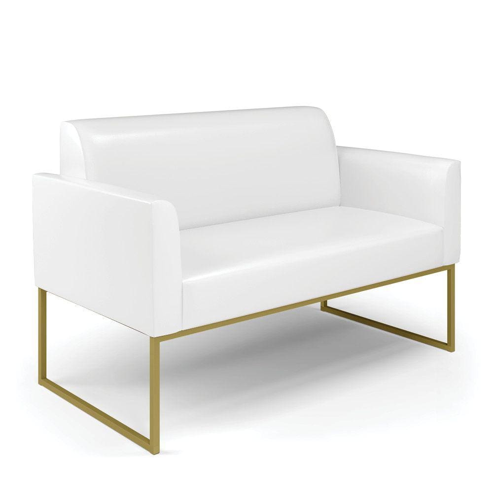 Sofá Namoradeira Base Industrial Dourado Marisa Corano D03 - D`Rossi