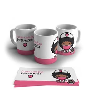 Caneca Decorada Porcelana Profissão 325ml - Enfermeiro 8592