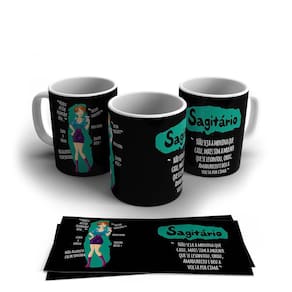 Caneca Personalizada Cerâmica Signo Sagitário 325ml