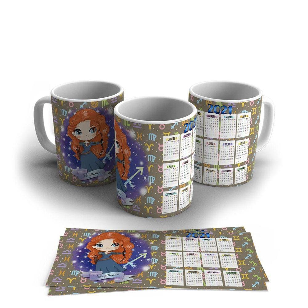Caneca Porcelana Signo Do Zodíaco Sagitário 325ml