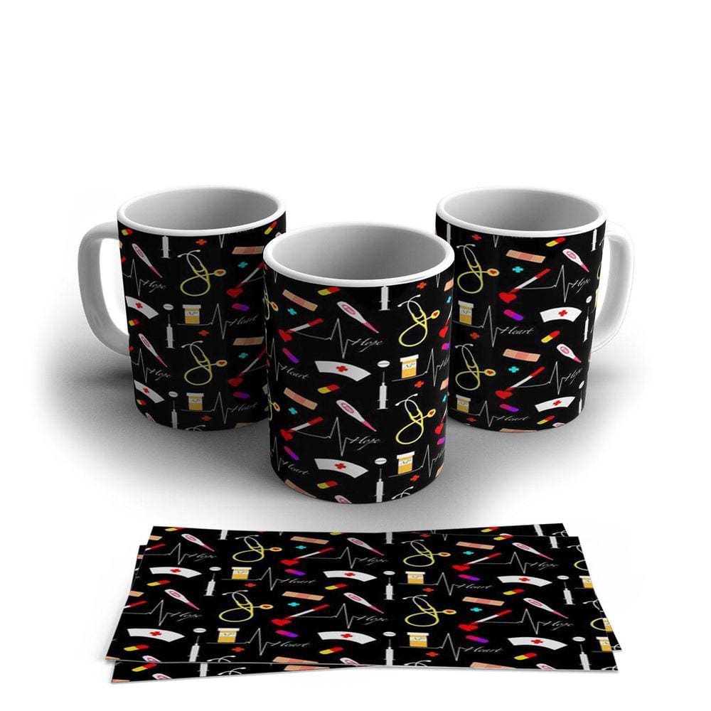 Caneca Personalizada Porcelana Profissão Enfermeiro 325ml