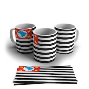 Caneca Personalizada Porcelana Bandeira De São Paulo 325ml