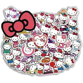 Adesivos Cannity Hello Kitty White Theme 50 unidades à prova d`água