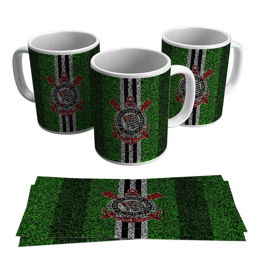 Caneca Corinthians Escudo Gramado Time Timão 325ml