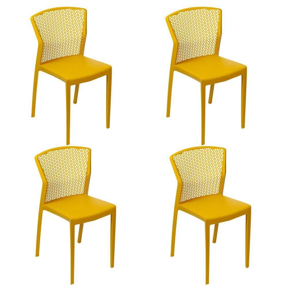 Conjunto com 4 Cadeiras para Jardim Peti Limão Siciliano