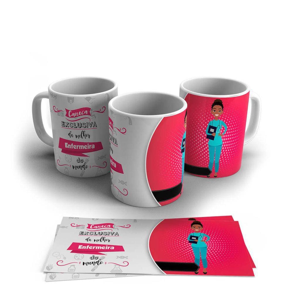 Caneca Decorada Porcelana Profissão 325ml - Enfermeiro 8503