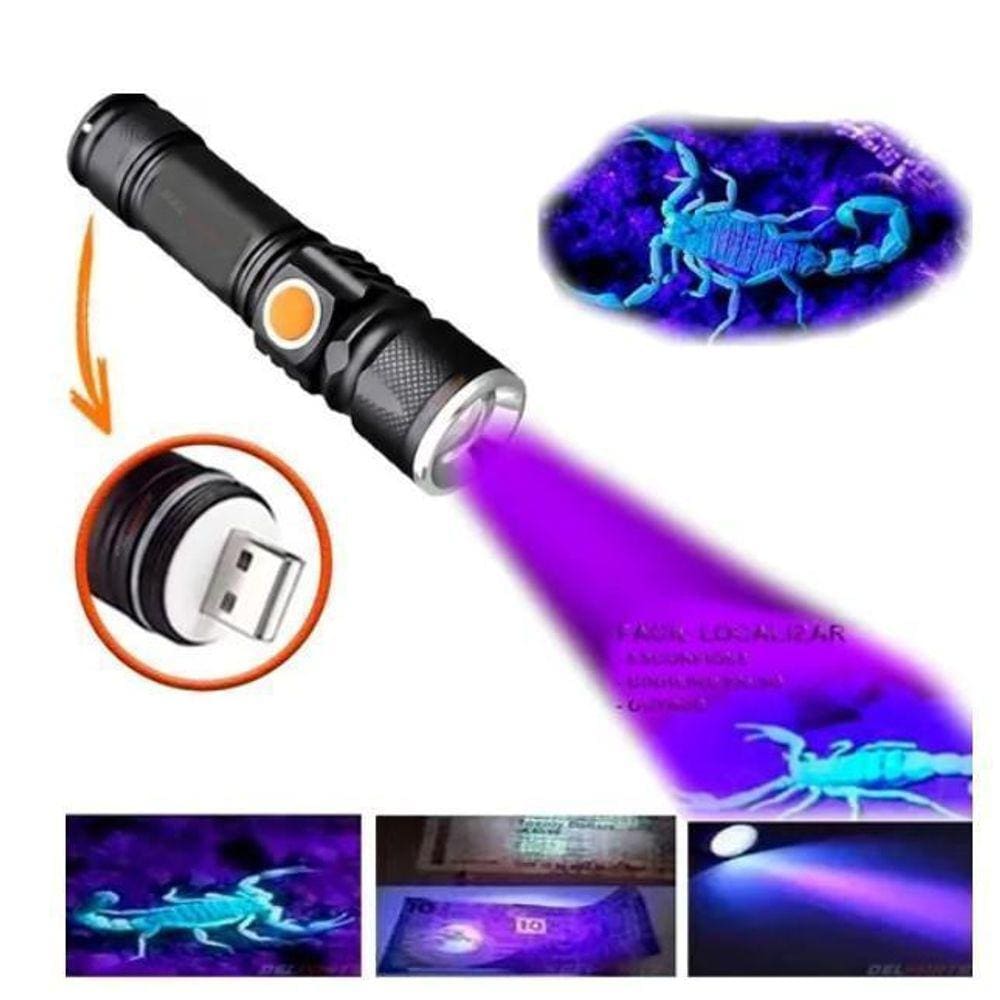 Lanterna Uv Recarregável Luz F3