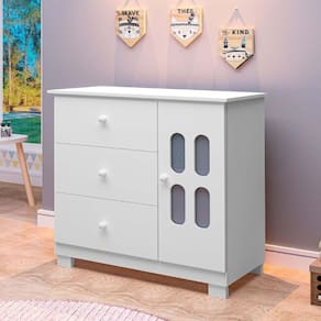Cômoda Sapateira de Bebê 1 Porta 3 Gavetas Sophie Branco