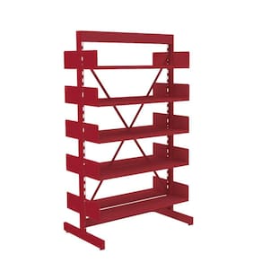 Estante Aço Biblioteca Dupla sem Base Ebdsb2000 Vermelho