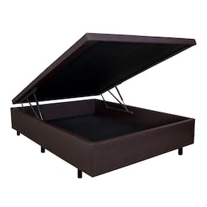 Base Box Baú Viúva 128x188x42cm Courino Marrom