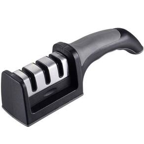 Afiador Amolador De Faca Cabo Plastico Preto 20X7X4,5Cm