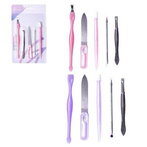 Kit Manicure Lixa Unha + Pinca Sobrancelha Acessorio 5 Pecas