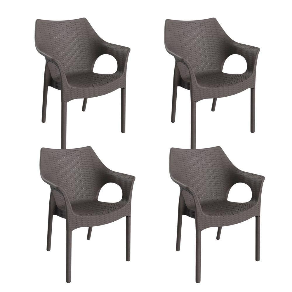 Conjunto com 4 Cadeiras para Jardim Relic Cinza Mushroom