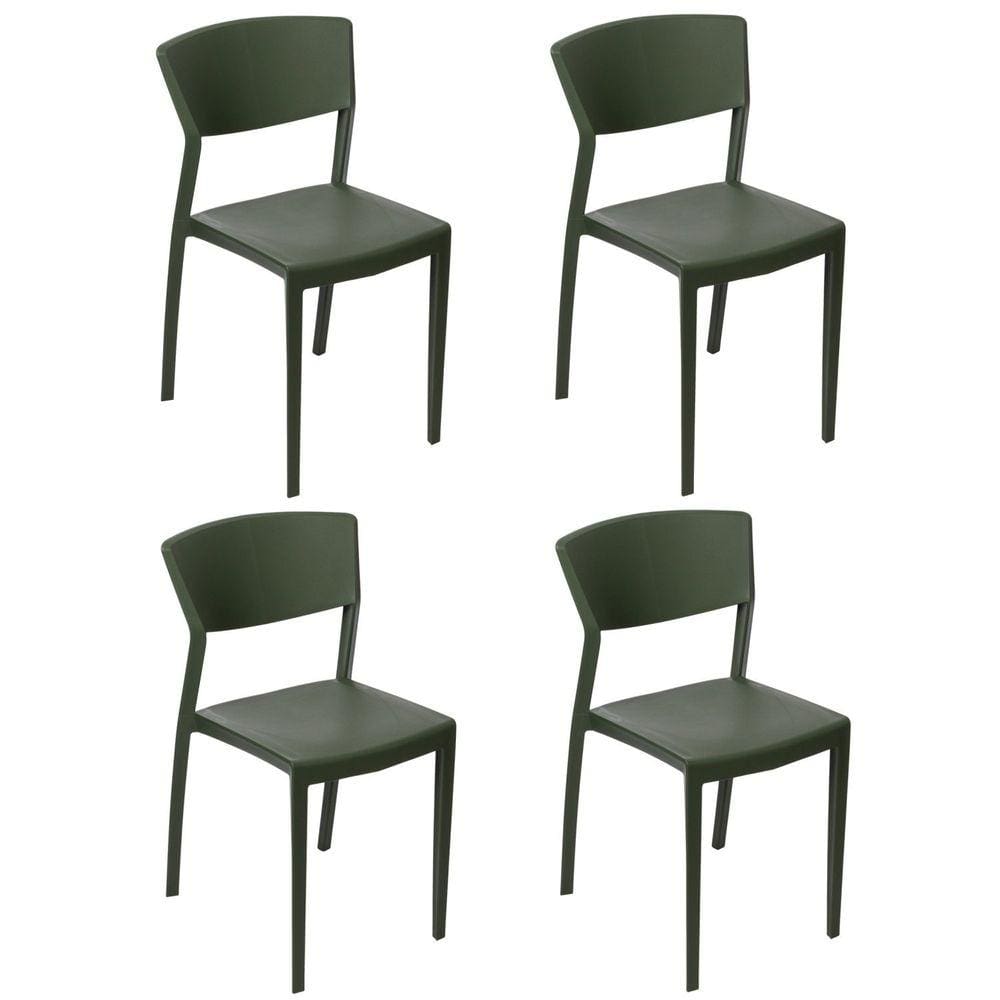 Conjunto com 4 Cadeiras para Jardim Oui Verde Alecrim