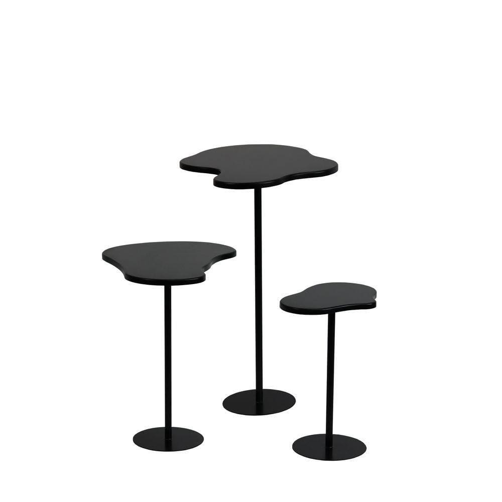 Conjunto De Mesas Orgânicas (g,m,p) Preto Acetinado