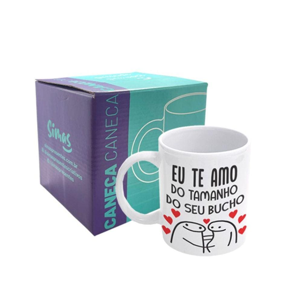 Caneca 300ml Flork Bucho Branca Simas