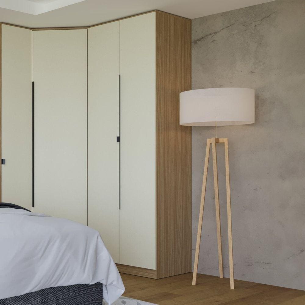 Guarda Roupa Modular 2 Portas 6 Prateleiras Nancy Cedro/Off White