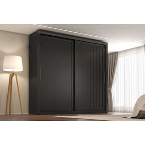 Guarda-roupa Trianon 2 Portas 4 Gavetas Preto Tx