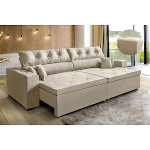 Sofá New Austin 2,02 m Retrátil com Molas Veludo Light -Ws Estofados