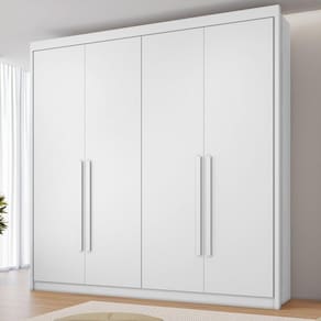 Guarda Roupa Casal 4 Portas 4 Gavetas Bergame Branco