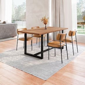 Conjunto Mesa de Jantar Rústica Madeira Maciça com 4 Cadeiras Mona Marrom/Preto