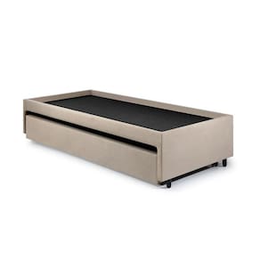 Bicama Box para Dois Colchões Solteirão Suede Bege