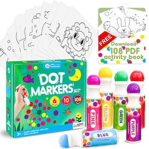 Kit de marcadores artísticos Dot Paint Jar Melo, lavável, não tóxico, 125 ml