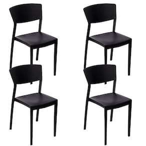 Conjunto com 4 Cadeiras para Jardim Oui Preto