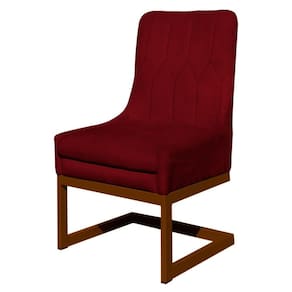 Cadeira Valentina Sala de Jantar Veludo Vermelho Base Cobre - Vallisa Decor