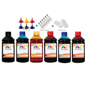 Kit 6 Tinta Para Epson L800 L810 L850 L805 L1800 de 250ml Platinum