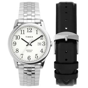 Relógio Timex Easy Reader Classic, estojo de 38 mm, mostrador branco, masculino