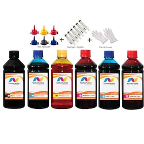 Kit 6 Tinta Para Epson L800 L810 L850 L805 L1800 de 500ml Platinum