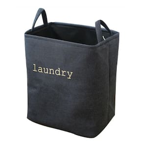 Cesto de Roupas Organizador Tecido Jeans com Alças Dobrável