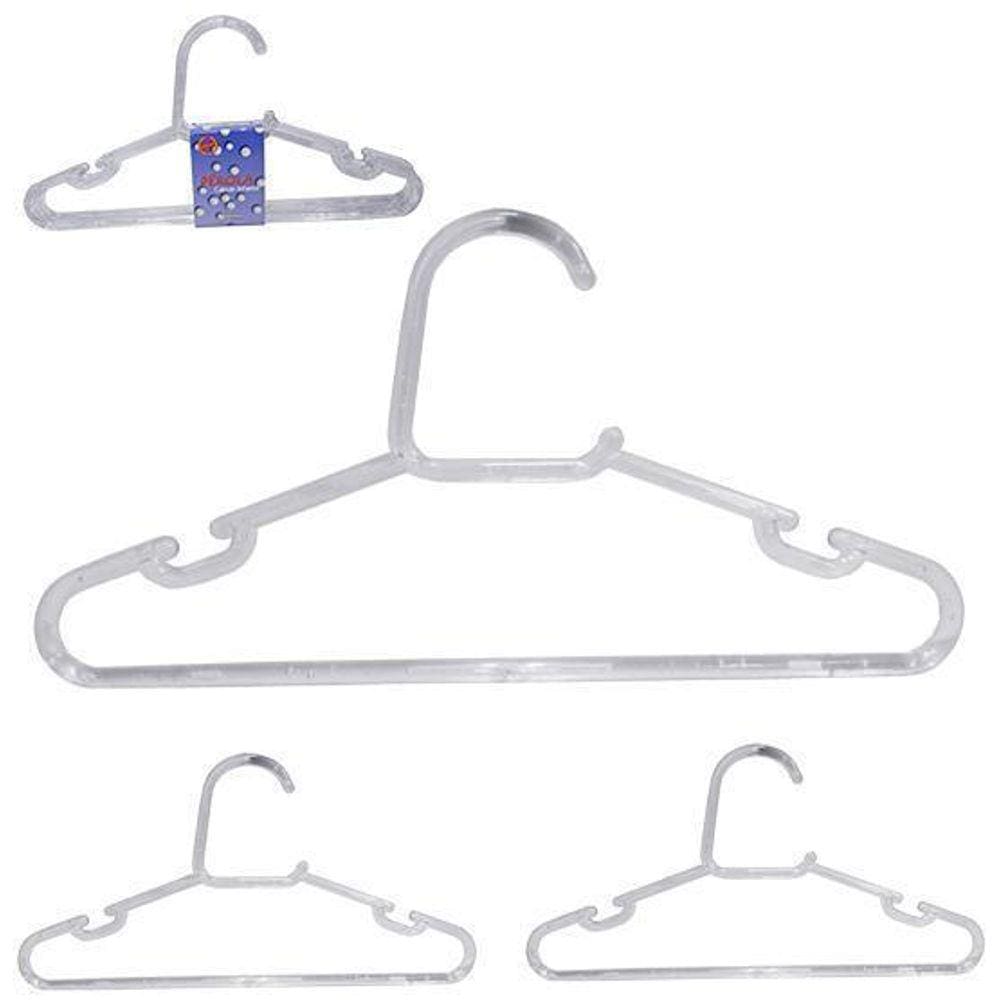 Cabide Roupa Infantil Plastico Perola Cava 3 Pecas 27,5X14Cm