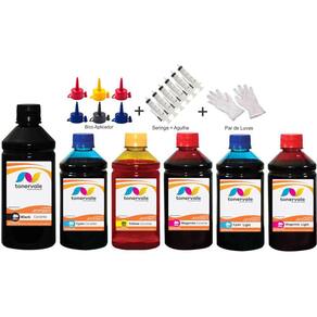 Kit 6 Tinta Para Epson R200 R220 R300 R320 RX500 RX600 1,25 Litros Platinum