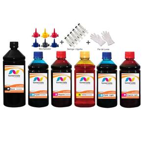 Kit 6 Tinta Para Epson R290 R270 R390 RX590 T50 TX730 2,5 Litros Platinum