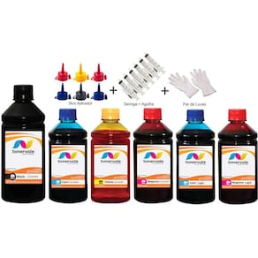 Kit 6 Tinta Para Epson L800 L810 L850 L805 L1800 1,25 Litros Platinum