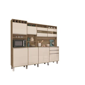 Kit Cozinha Smart 8 Portas Freijó/Off White - Vitamov