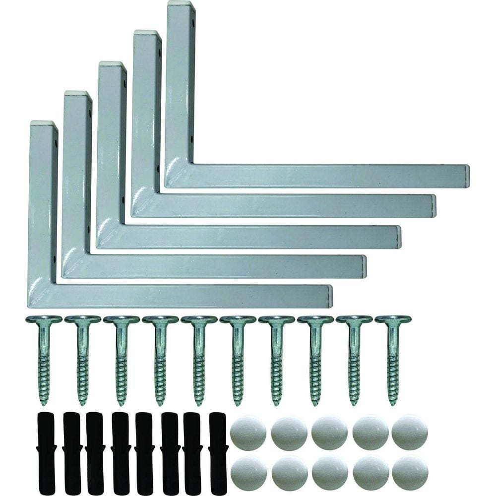 Kit 4 Suportes Mão Francesa Cantoneira Prateira Branco 25Cm